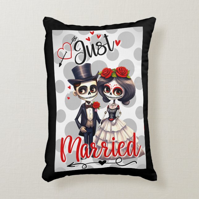 Cute Sugar skull Throw Pillow (Front(Vertical))
