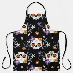 Cute Sugar Skulls Hand Drawn Apron