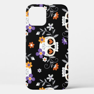 Cute Sugar Skulls Hand Drawn iPhone 12 Case