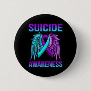 Cute Suicide Awareness Wings Happy Support Graphic 2 Inch Round Button