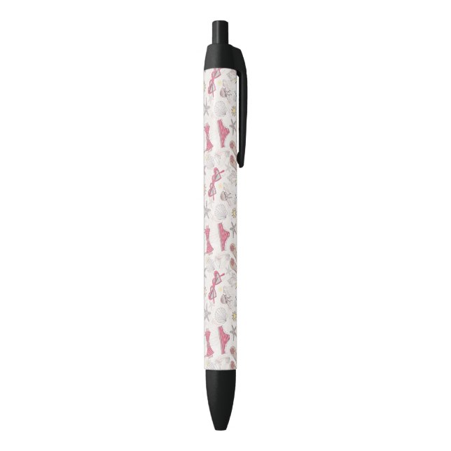 Cute Summer Abstract Pattern Black Ink Pen (Bottom (Vertical))