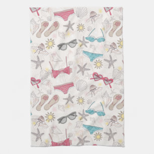 Cute Summer Abstract Pattern Kitchen Towel
