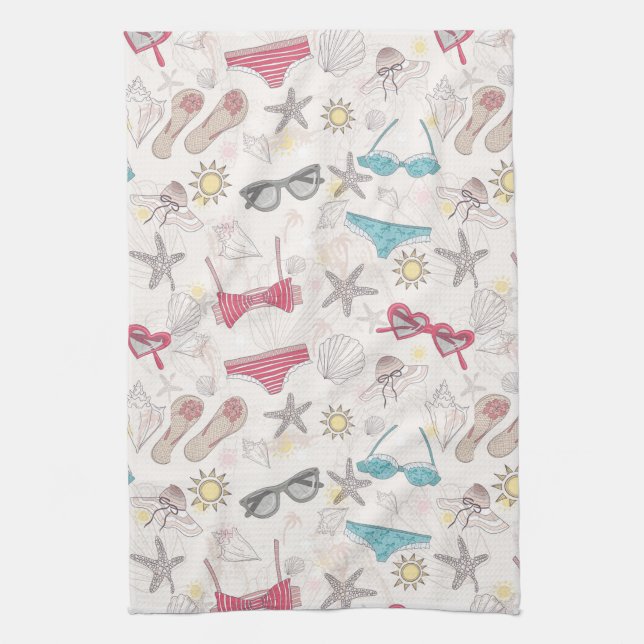 Cute Summer Abstract Pattern Kitchen Towel (Vertical)