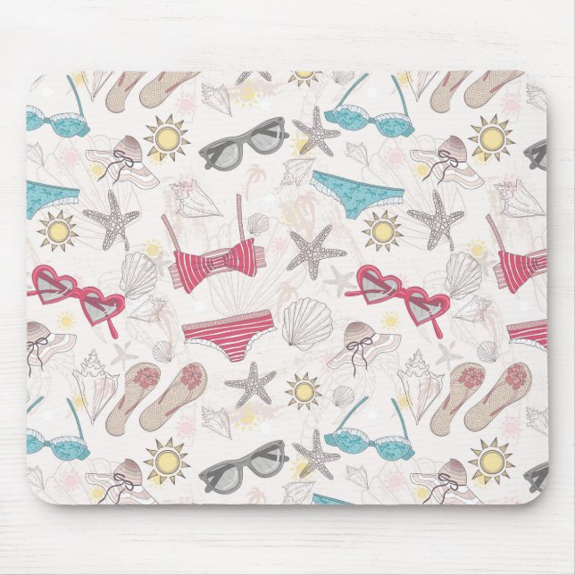 Cute Summer Abstract Pattern Mouse Pad (Front)