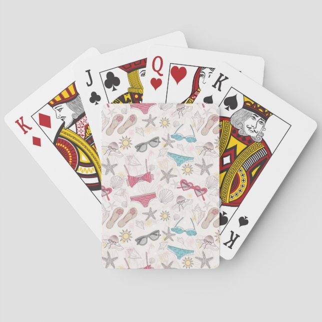 Cute Summer Abstract Pattern Playing Cards (Back)