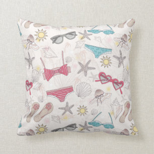 Cute Summer Abstract Pattern Throw Pillow