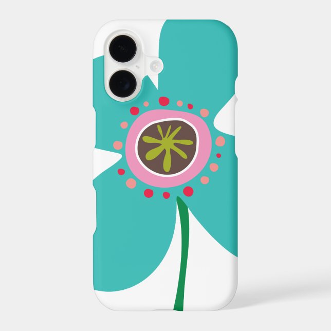 Cute Summer Aqua  Blue Daisy Pop Flower Whimsical (Back)