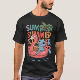 Cute Summer Axolotl Beach Pool Fun Party Swimwear T-Shirt