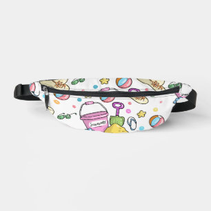 Cute Summer Beach Holiday Doodles Pattern Fanny Pack
