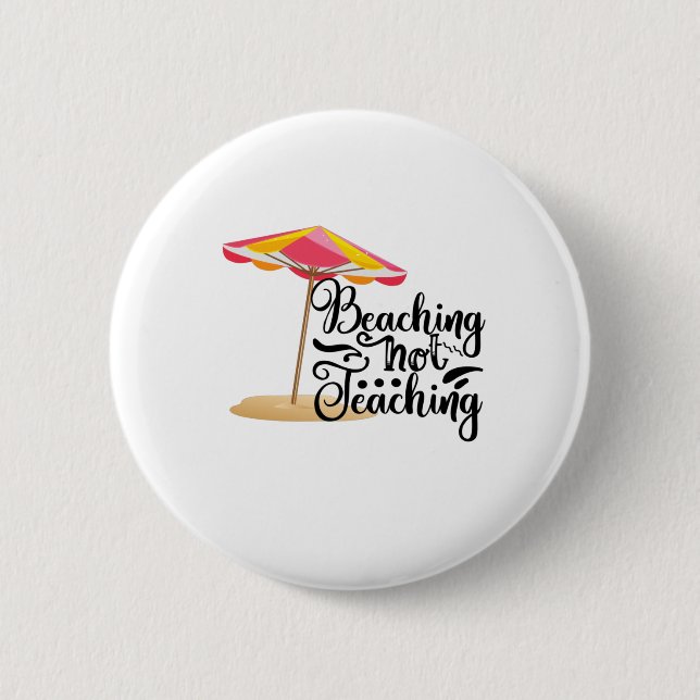 Cute summer beach merchandize for teachers 2 inch round button (Front)