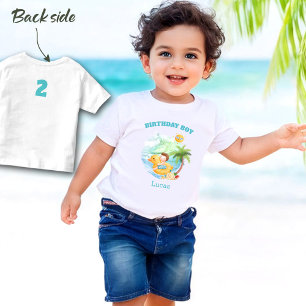 Cute Summer Birthday Name Beach Boy Custom Name Toddler T-shirt