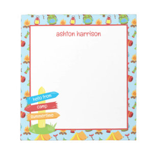 Cute Summer Camp Pattern Notepad