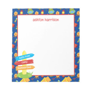 Cute Summer Camp Pattern Notepad