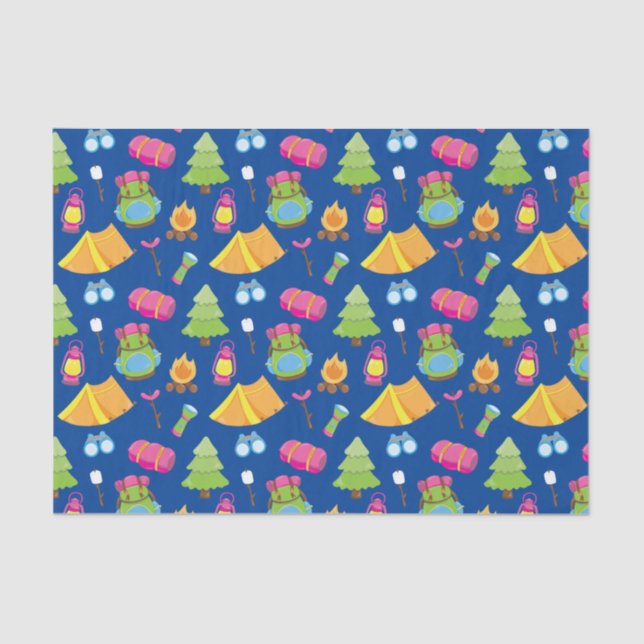 Cute Summer Camp Pattern Tissue Paper (Front)