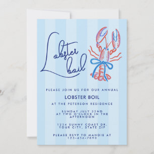 Cute Summer Coastal Lobster Boil Invitation