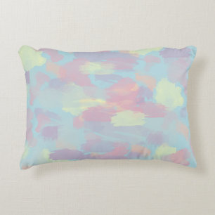 cute summer colourful pastel brushstrokes pattern accent pillow