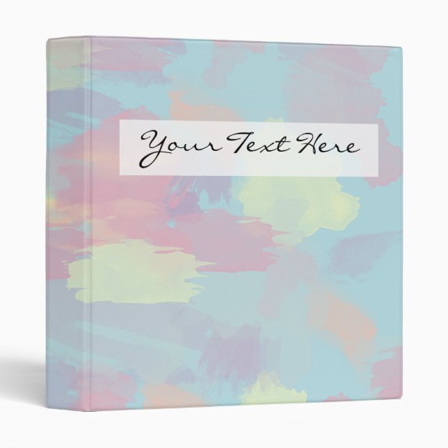 cute summer colourful pastel brushstrokes pattern binder (Front/Spine)