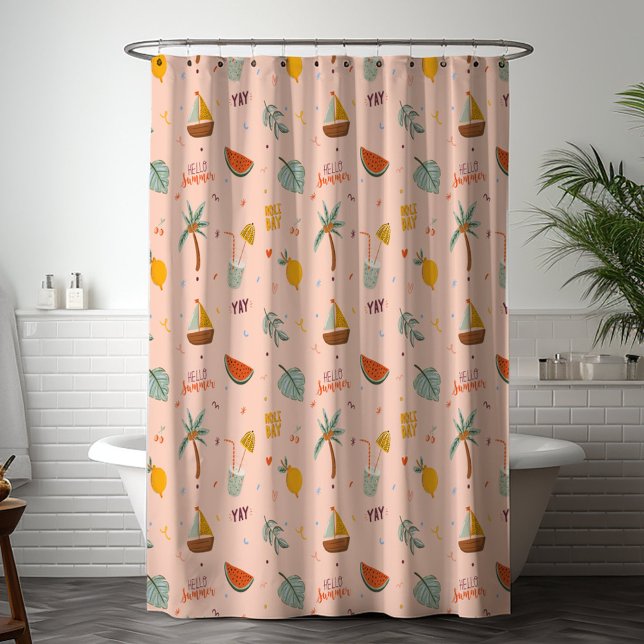 Cute Summer Colourful Seamless Pattern (In situ bathroom)