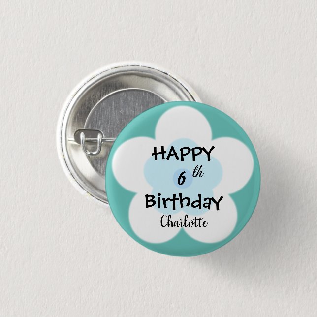 Cute summer Daisy flower petal gradient Birthday 1 Inch Round Button (Front & Back)