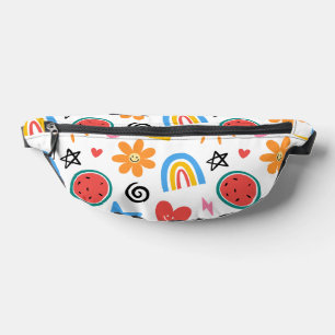 Cute Summer Doodles Whimsical Seamless Pattern Fanny Pack