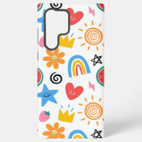 Cute Summer Doodles Whimsical Seamless Pattern