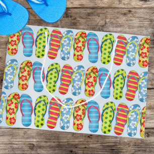 Cute Summer Flip Flops Pattern Large Gift Bag