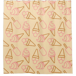 Cute summer food with outline ice cream contours