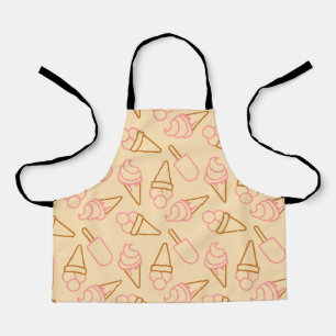 Cute summer food with outline ice cream contours apron