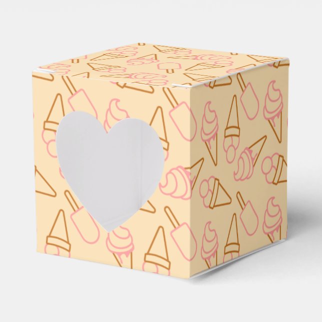 Cute summer food with outline ice cream contours favor box (Front Side)