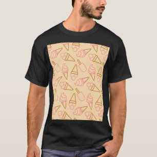 Cute summer food with outline ice cream contours T-Shirt