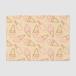 Cute summer food with outline ice cream contours tissue paper