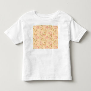 Cute summer food with outline ice cream contours toddler t-shirt