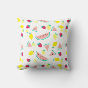 cute summer fruits pattern throw pillow