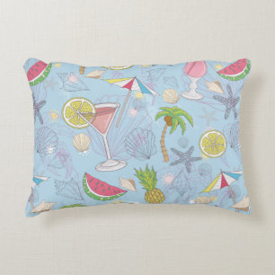 Cute summer illustration pattern with watermelon,  accent pillow