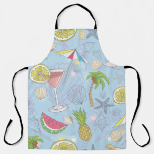 Cute summer illustration pattern with watermelon,  apron
