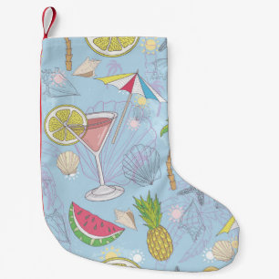 Cute summer illustration pattern with watermelon,  small christmas stocking