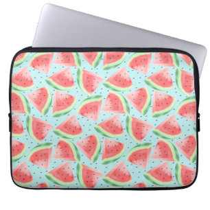 Cute Summer Kawaii Watercolor Watermelon Laptop Sleeve