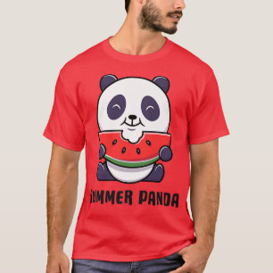 Cute Summer Panda Bear Eating Watermelon Premium T-Shirt