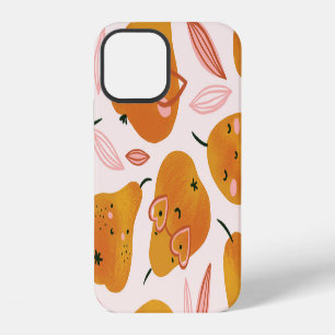 Cute summer pattern with orange pears. iPhone 12 case