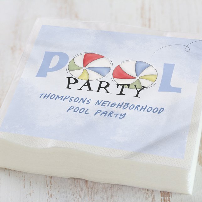 Cute Summer Pool Party Custom Napkin (Creator Uploaded)