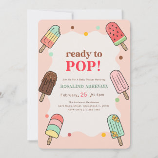 Cute Summer Ready to Pop Popsicle Baby Shower Invitation