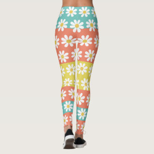 Cute Summer Retro Daisy Flowers Fashion Leggings