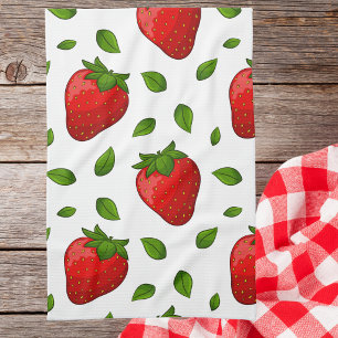 Cute Summer Strawberry Stylish Modern Kitchen Towel