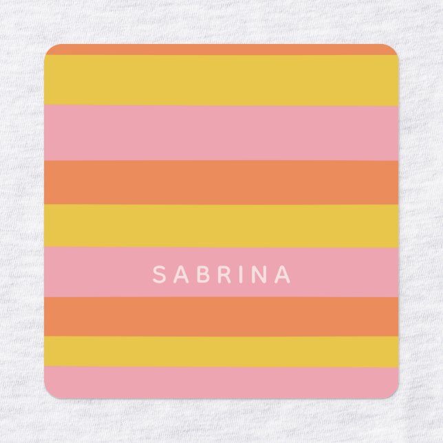 Cute Summer Stripes in Pink Yellow Orange (Design 1)