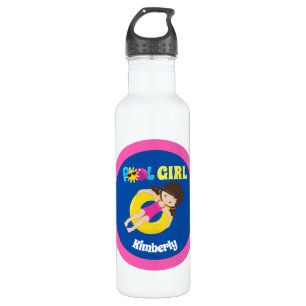 Cute Summer Swimming Pool Girl Custom Swim Team 710 Ml Water Bottle