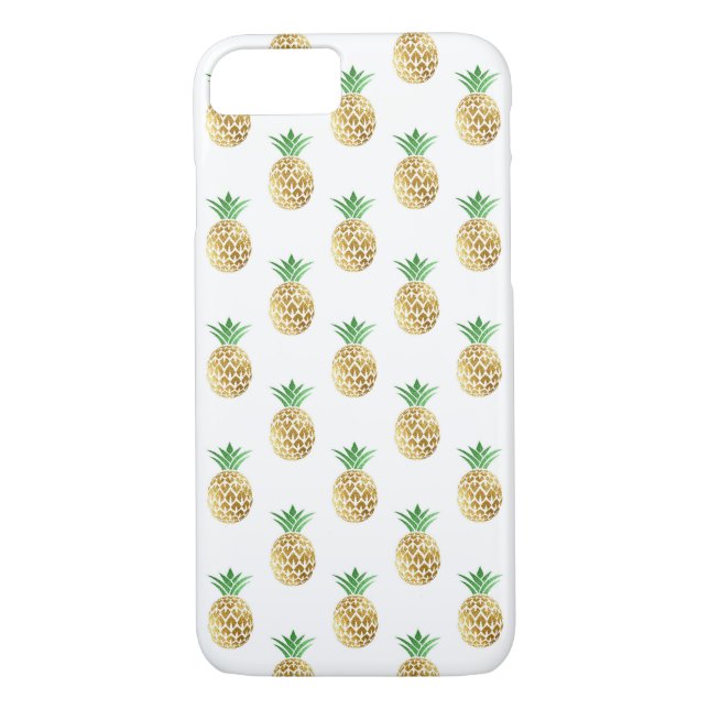 Cute Summer Tropical Gold Foil Pineapple Pattern Case-Mate iPhone Case (Back)
