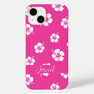  Cute Summer Tropical  Hibiscus flower Pink Case-Mate iPhone 14 Case