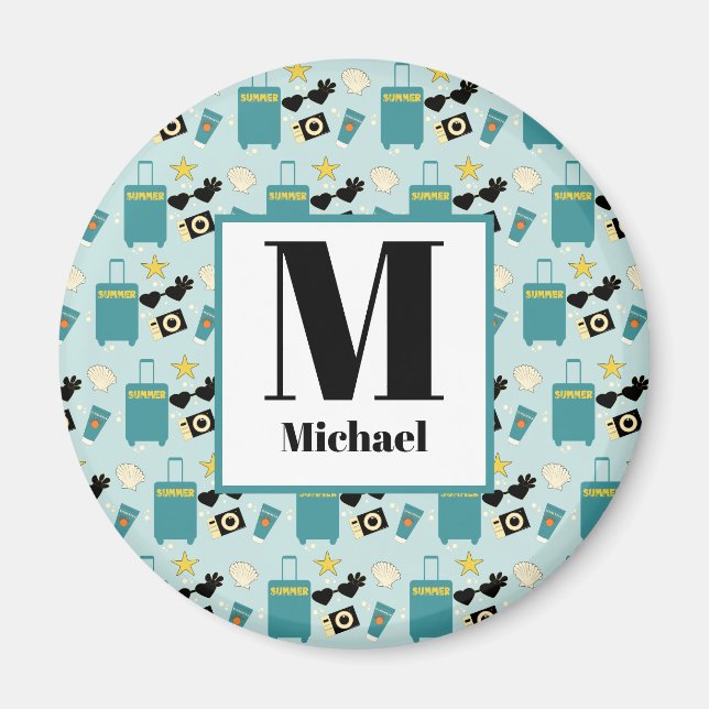 Cute Summer Vacation Elements Magnet (Devant)