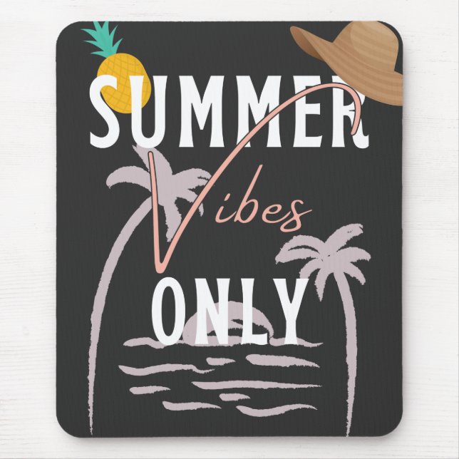 Cute Summer Vibes Only Beach Mouse Pad (Front)