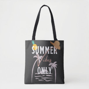 Cute Summer Vibes Only Beach Tote Bag